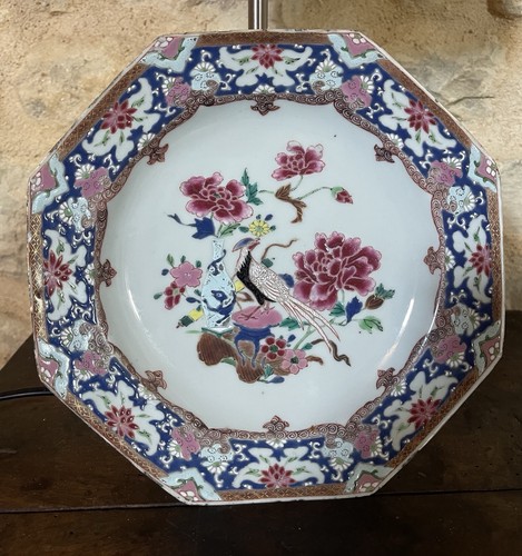 Assiette octogonale porcelaine